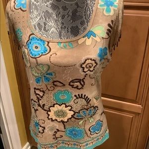 CAP SLEEVE SCOOP NECK KNIT TOP